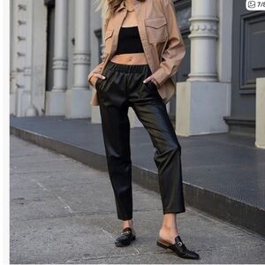 The Drop Women's @Lisadnyc Vegan Leather Pull-On Jogger Pants, Medium, NWT, Chic